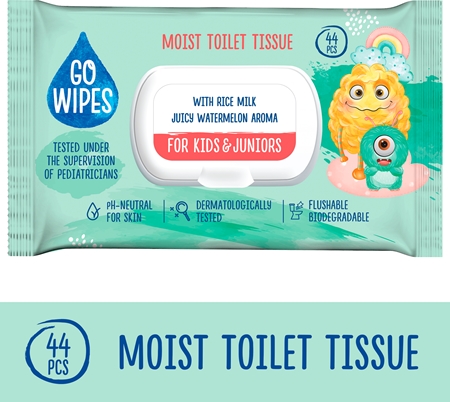 GoWipes For Kids & Juniors moist toilet tissue for sensitive skin