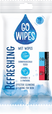 GoWipes Refreshing Wet Cleansing Wipes for hands