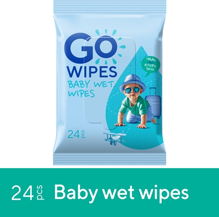 GoWipes Baby Wet Wipes lingettes douces pour bébé pour peaux très sèches et atopiques