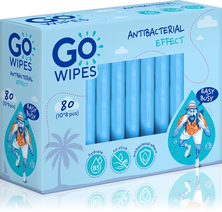 GoWipes Anti-Bacterial Effect lingettes humides rafraîchissantes à effet antibactérien
