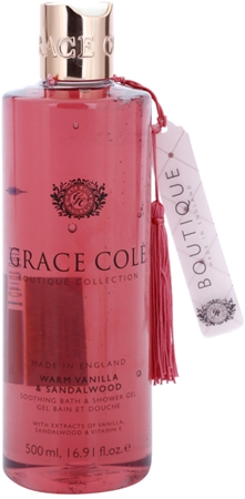 Grace Cole Boutique Warm Vanilla & Sandalwood gel de duche e banho suave