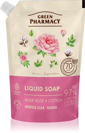 Green Pharmacy Musk Rose & Cotton рідке мило змінне наповнення