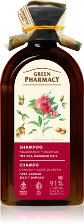 Green Pharmacy Argan Oil & Pomegranate Shampoo šampūnas sausiems ir pažeistiems plaukams su arganų aliejumi