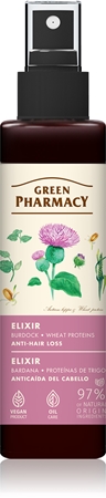 Green Pharmacy Burdock & Wheat proteins Elixir soin capillaire sans rinçage anti-chute
