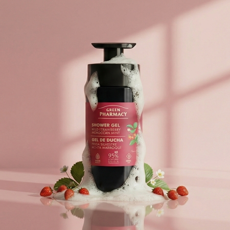 Green Pharmacy Wild Strawberry & Moroccan Mint Oil Gel douche