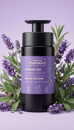 Green Pharmacy Lavender & Flax Oil Gel douche