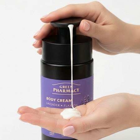 Green Pharmacy Lavender & Flax Oil Crème pour le corps