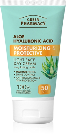 Green Pharmacy Aloe & Hyaluronic Acid lekki krem na dzień SPF 50