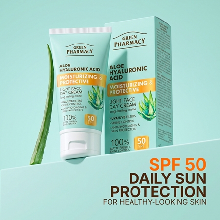 Green Pharmacy Aloe & Hyaluronic Acid lekki krem na dzień SPF 50