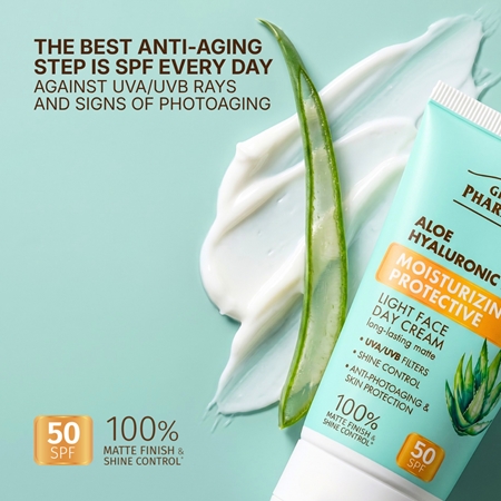 Green Pharmacy Aloe & Hyaluronic Acid lekki krem na dzień SPF 50