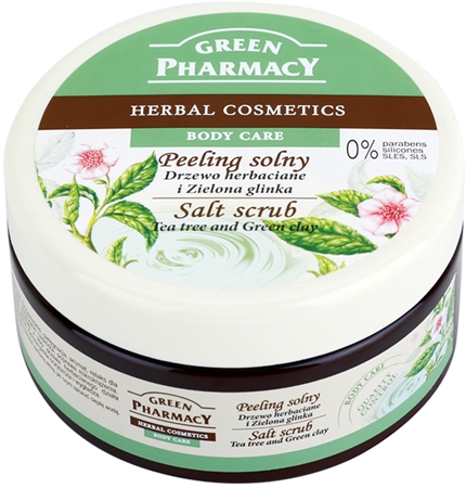 Green Pharmacy Body Care Tea Tree & Green Clay exfoliante de sal