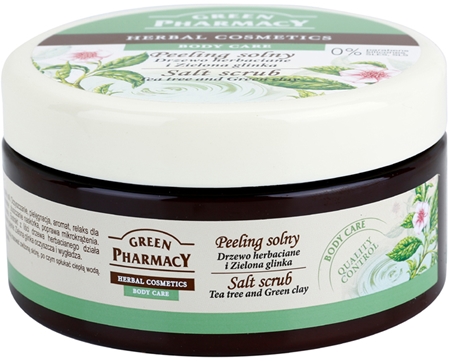 Green Pharmacy Body Care Tea Tree & Green Clay exfoliante de sal