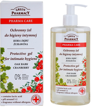 Green Pharmacy Oak Bark Cranberry Gel for Intimate Hygiene Protective Gel for intimate hygiene