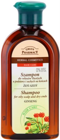 Green Pharmacy Hair Care Ginseng Shampoo für fettige Haare und trockene Haarspitzen
