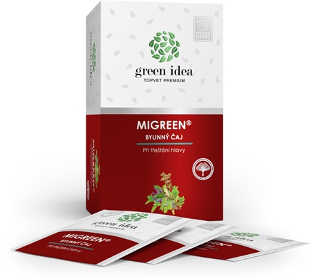 Green Idea Migreen bylinný čaj na podporu tlmenia trešťania hlavy