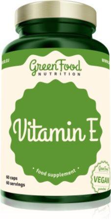 GreenFood Nutrition Vitamin E kapsle pro krásné vlasy a pokožku