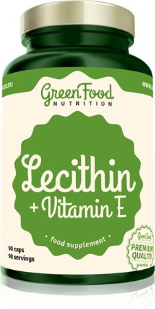GreenFood Nutrition Lecithin + Vitamin E capsules pour une activité normale du système nerveux
