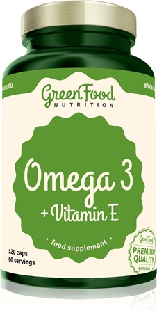 GreenFood Nutrition Omega 3 + Vitamin E kapsle pro správné fungování organismu