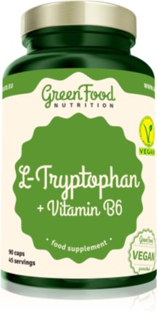 GreenFood Nutrition L-Tryptophan + Vitamin B6 kapsle pro podporu duševní rovnováhy