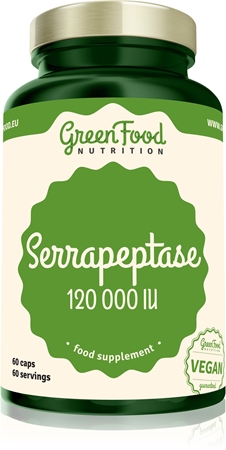 GreenFood Nutrition Serrapeptase 120 000 IU podpora správneho fungovania organizmu