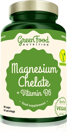 GreenFood Nutrition Magnesium Chelate + Vitamin B6 kapsle pro podporu paměti a koncentrace