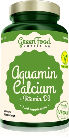 GreenFood Nutrition Aquamin Calcium + Vitamin D3 podpora normálního stavu kostí a zubů