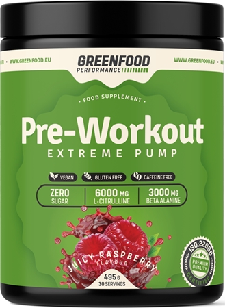 GreenFood Nutrition Performance Pre-Workout podpora sportovního výkonu