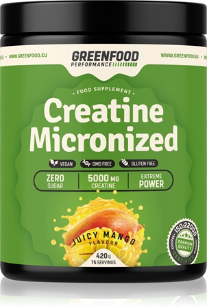 GreenFood Nutrition Performance Creatine Micronized podpora sportovního výkonu