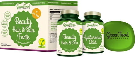 GreenFood Nutrition Beauty Hair & Skin Forte dárková sada pro krásné vlasy, pleť a nehty