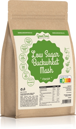 GreenFood Nutrition Low Sugar Buckwheat Mash pohanková kaše s nízkým obsahem cukrů