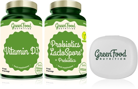 GreenFood Nutrition Probiotics Lactospore® with Prebiotics + Vitamin D3 ensemble pour favoriser la digestion