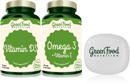 GreenFood Nutrition Omega 3 with Vitamin E + Vitamin D3 ensemble pour renforcer le fonctionnement du système nerveux