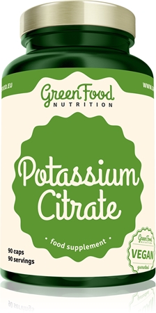 GreenFood Nutrition Potassium Citrate kapsle pro normální činnost nervové soustavy