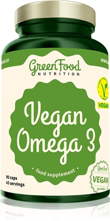 GreenFood Nutrition Vegan Omega 3 kapsle pro normální činnost srdce a mozku
