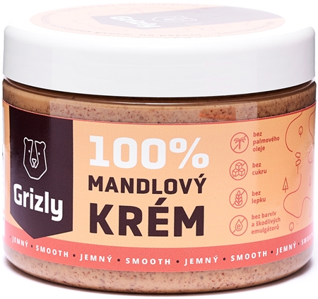 Grizly Mandlový krém Jemný ořechová pomazánka