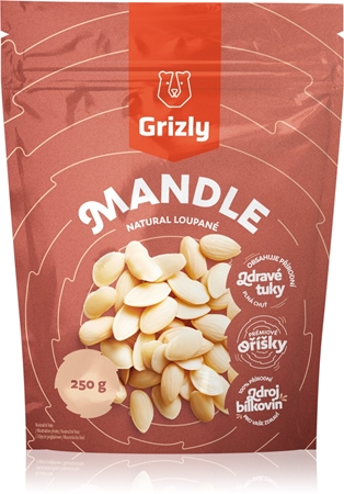 Grizly Mandle loupané ořechy loupané