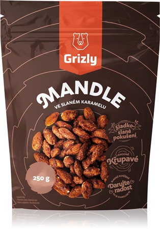 Grizly Mandle ve slaném karamelu ořechy v polevě