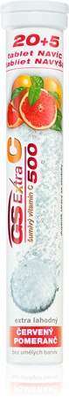 GS Extra C 500mg šumivý červený pomeranč šumivé tablety s vitaminem C