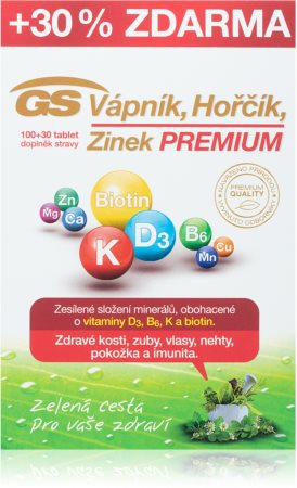 GS Vápník Hořčík Zinek Premium doplněk stravy s minerály