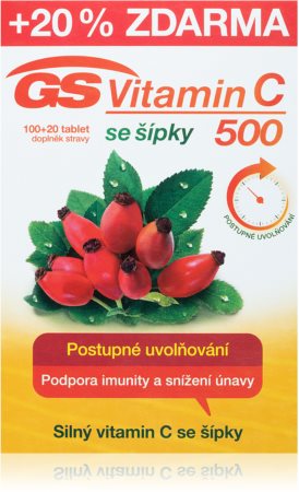 GS Vitamin C 500mg se šípky doplněk stravy pro podporu imunitního systému