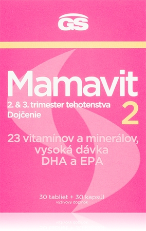 GS Mamavit 2 Těhotenství a kojení tablety a kapsle pro těhotné a kojící ženy