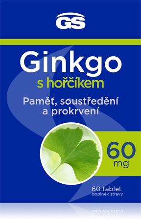 GS Ginkgo 60 mg s hořčíkem tablety pro podporu duševní rovnováhy