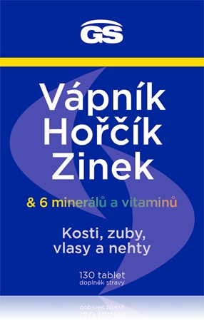 GS Vápnik, Horčík, Zinok tablety na podporu zdravia kostí a zubov