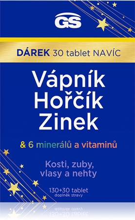 GS Vápník, Hořčík, Zinek tablety pro podporu zdraví kostí a zubů
