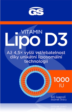 GS Lipo D3 1000 IU kapsle s vitamínem D