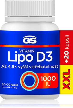 GS Vitamin Lipo D3 1000 IU kapsle s vitamínem D
