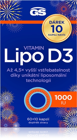 GS Lipo D3 1000 IU kapsuly s vitamínom D