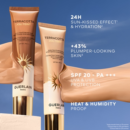 GUERLAIN Terracotta Joli Teint Protecting Tinted Moisturizer Brightening Foundation for Natural Look SPF 20