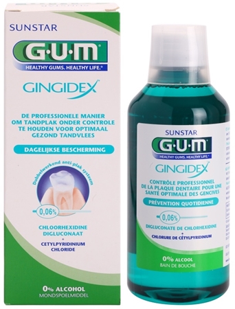G.U.M Gingidex 0,06% sveikų dantenų burnos skalavimo skystis nuo apnašų be alkoholio