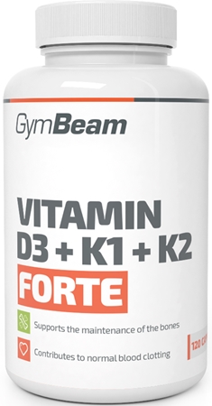 GymBeam Vitamin D3 + K1 + K2 Forte capsule în sprijinul sistemului imunitar